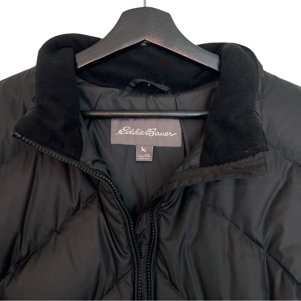 Eddie Bauer Essential Down Parka Jacket Black Xxl… - image 5